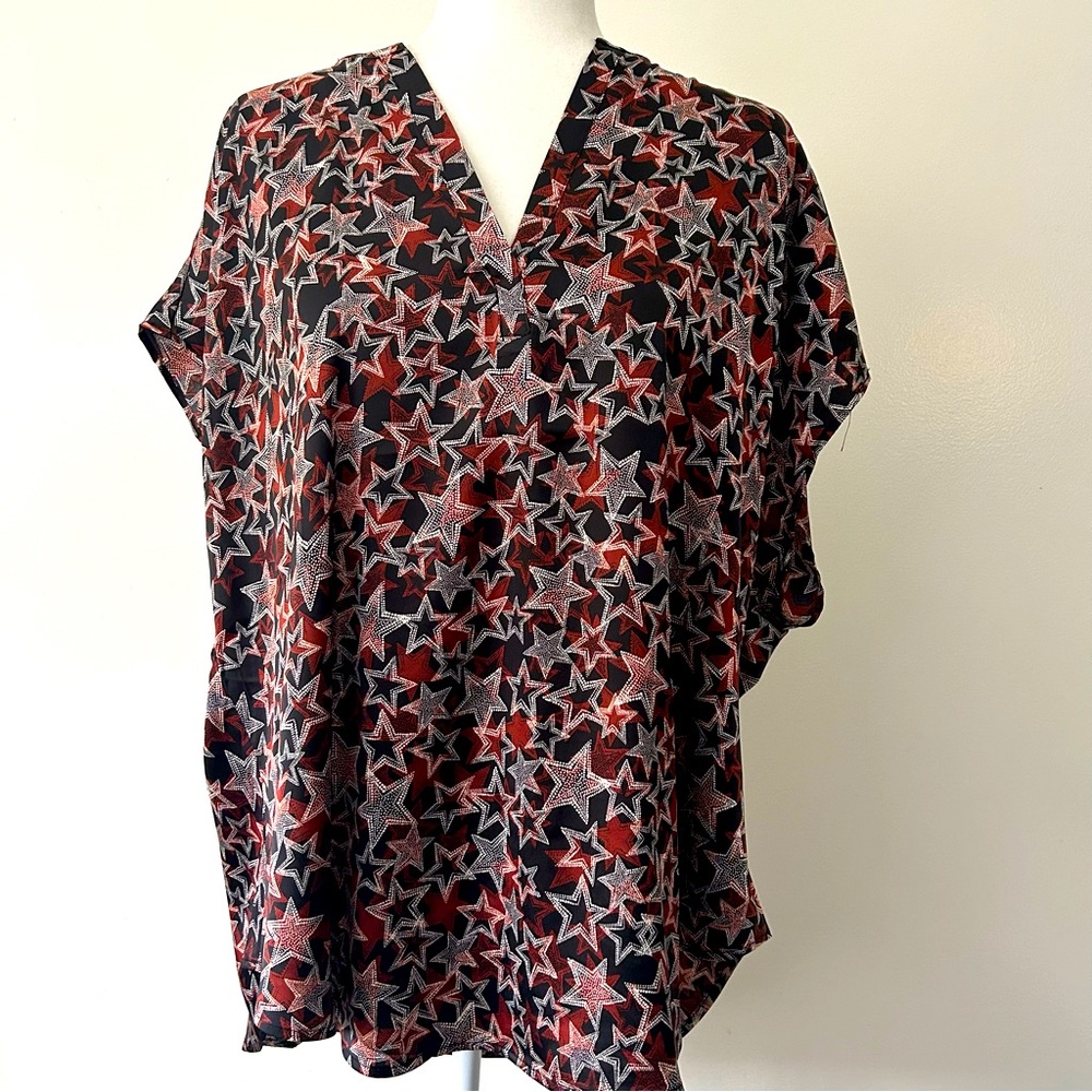 Dolman Split Front Satin Top